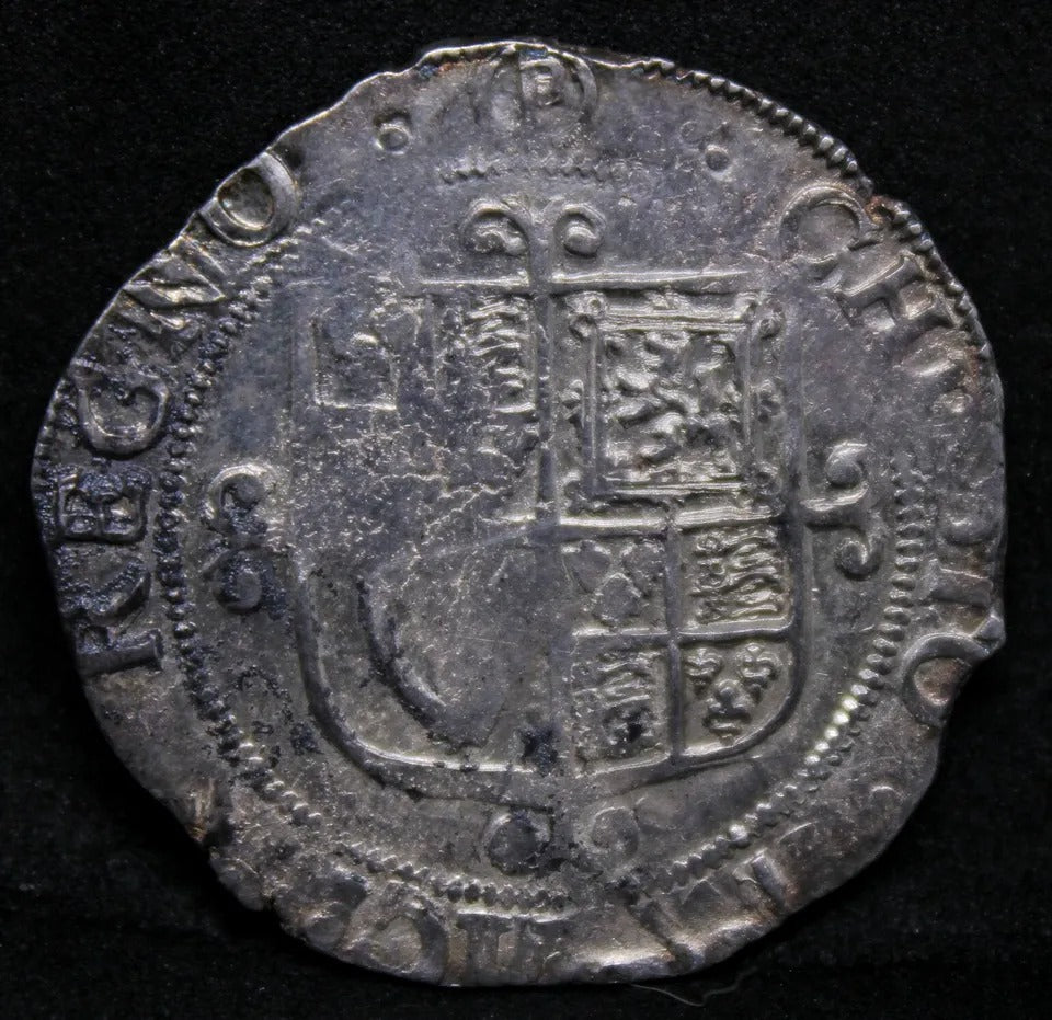 Charles hammered silver shilling, Tower mint (under Parliament) MM-(P) S.2800