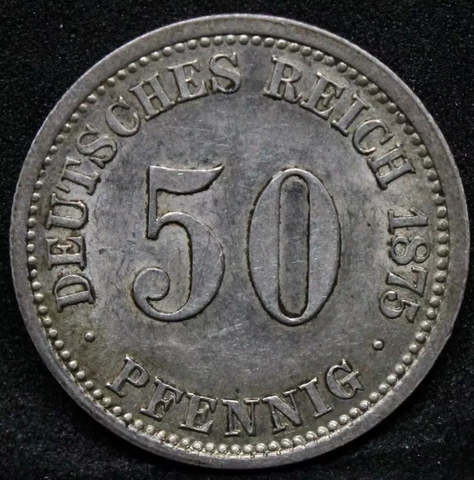 50 Pfennig 1875 -C German Empire. Wilhelm I. KM-6 UNC #2