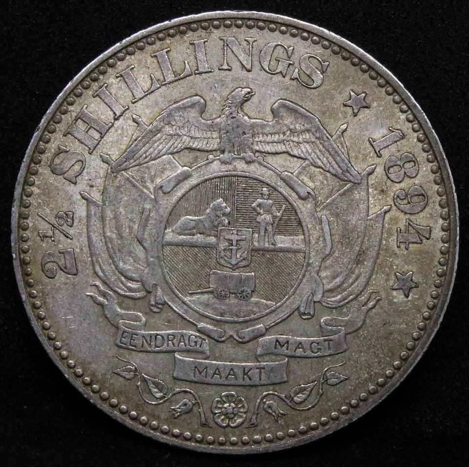 2 1/2 shillings (1/2 Crown) 1894 South Africa. KM-7 EF