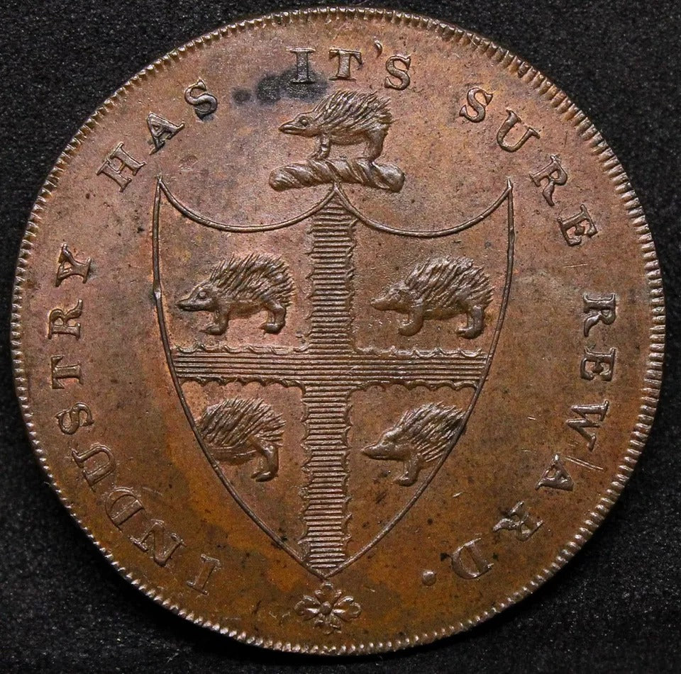 Conder copper token, Kempson’s Halfpenny, 1793, 9.09g/6h (DH 50h)