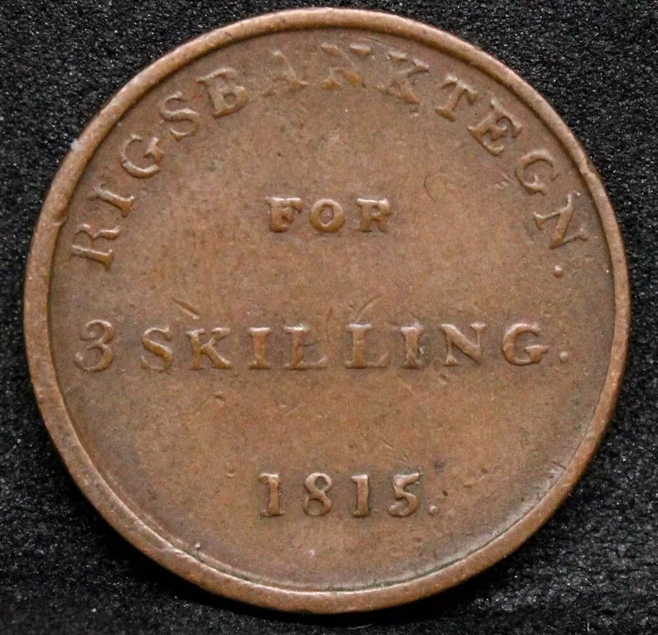 3 Skilling Denmark, Rigsbank Token. KM-Tn5 VF