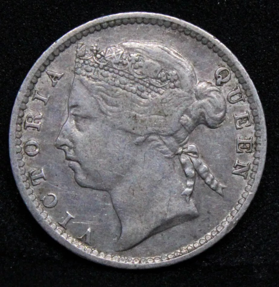 1899 straits settlements 10 Cents, Queen Victoria. KM-11 aEF