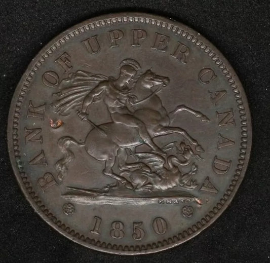 1850 Bank Of Upper Canada Penny Token