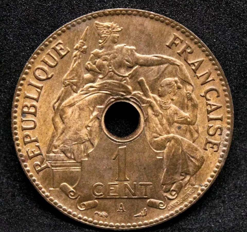 1901 Centime French Indo-China, UNC+lustre