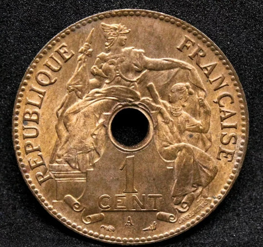 1901 Centime French Indo-China, UNC+lustre