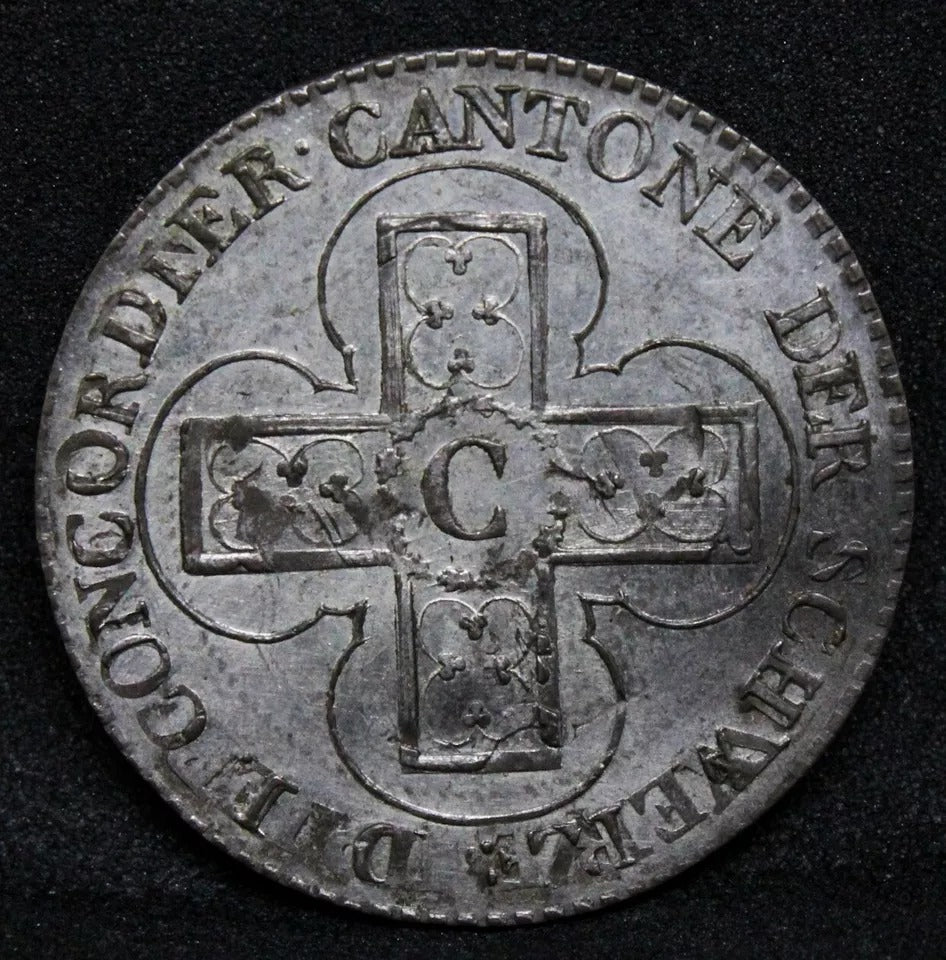 1 Batz 1826, Canton of Bern- Switzerland. struck on 1798 4 Kreuzer. KM-194 BU