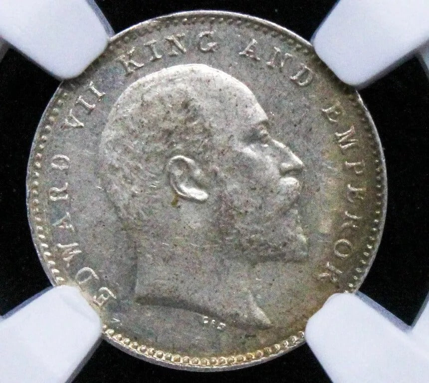 1907 2 Annas, King Edward VII India-British. KM 505 UNC NGC MS63