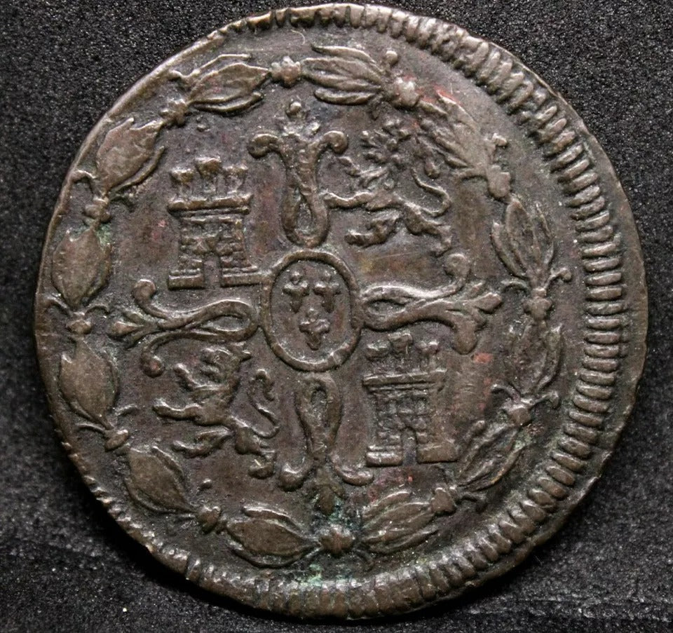 1817-J 8 Maravedis, Spain. Ferdinand VII. KM-461. GVF
