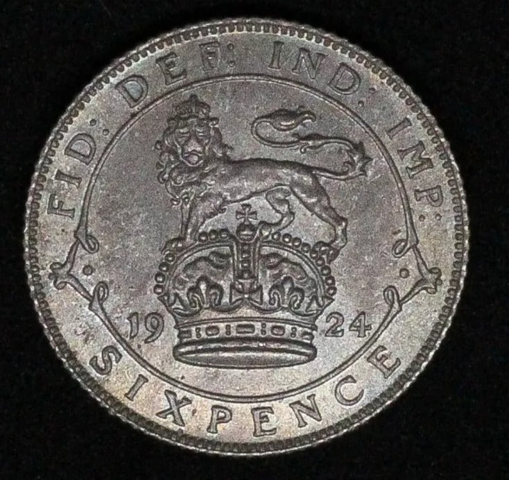 1924 6 Pence, George V, BU/UNC+ high grade #2