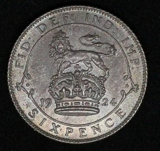 1924 6 Pence, George V, BU/UNC+ high grade #2