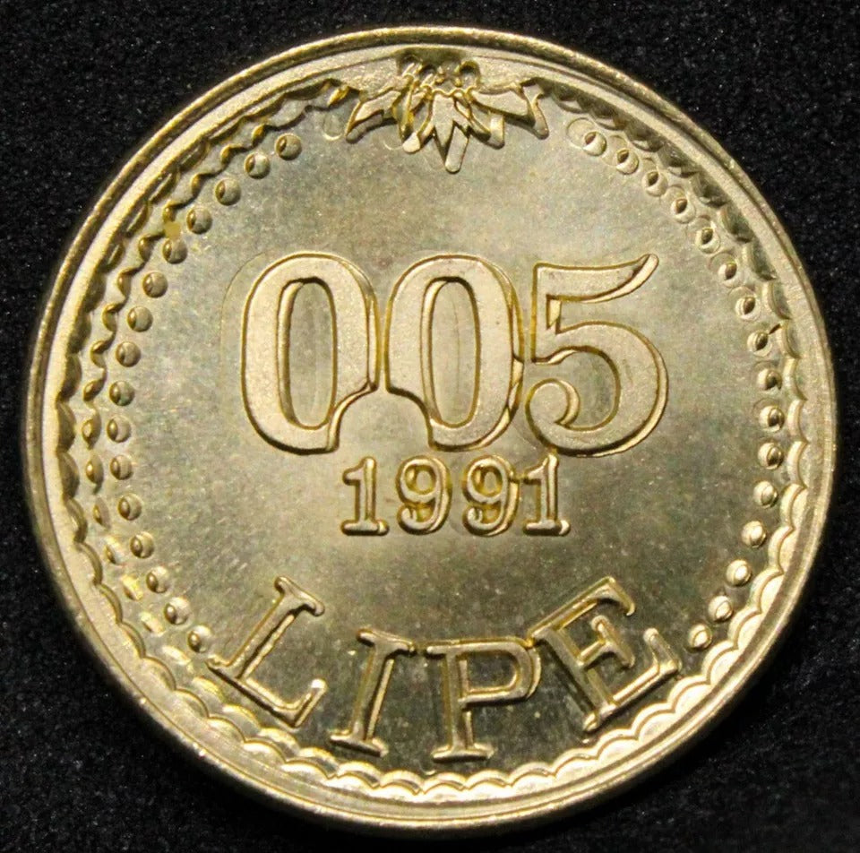0.05 Lipe 1991, Slovenia token. very rare double struck. KM-X#?Tn6 4k .mintage