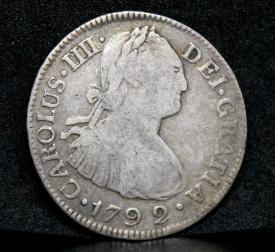 1792 NG M 2 Reales Guatemala, Charles IV, VF KM-51