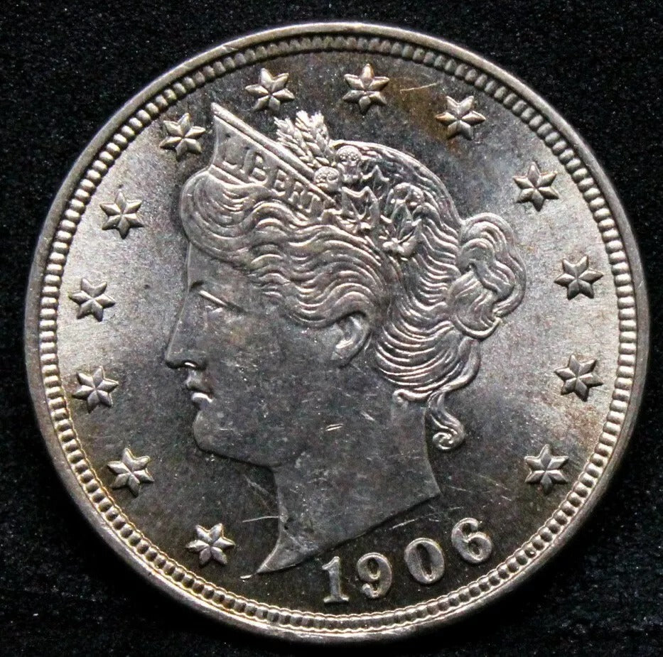 1906 Nickel Or 5 Cent Coin, USA/United States Coin BU