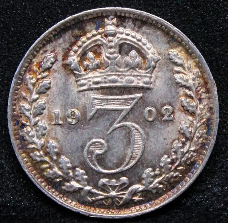3 pence 1902. Edward VII. S.3984. BU