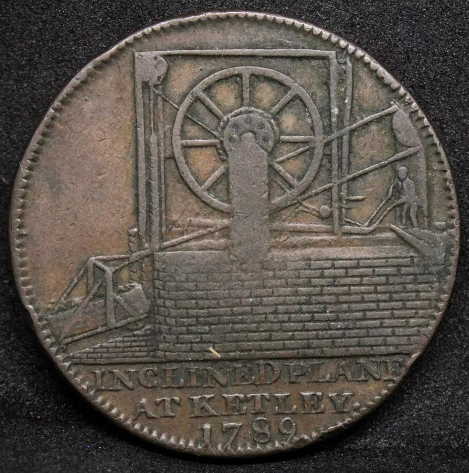 1/2 penny or Halfpenny, 1789 SHROPSHIRE, Coalbrook Dale, Reynolds & Co. DH-11 VF Token