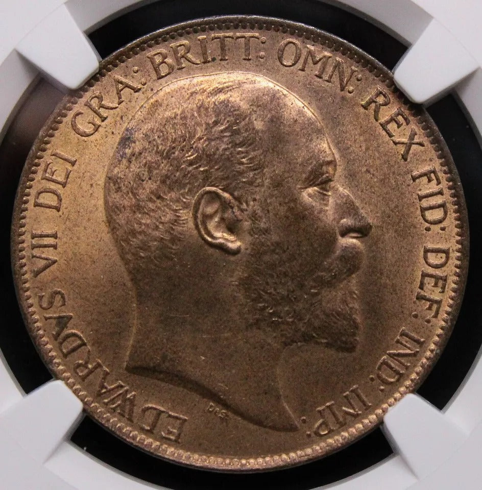 1 Penny 1902. Edward VII. High Tide. S.3990. BU NGC MS64 RB