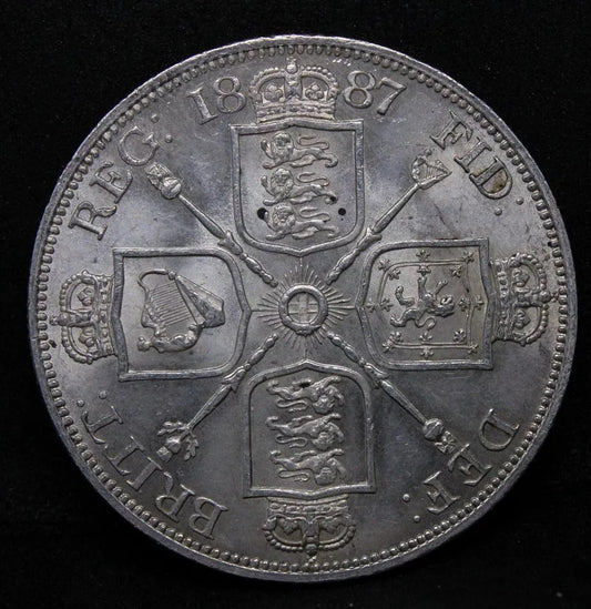 1887 Double Flori.n Victoria, jubilee head. Roma.n "1" Sp#3923 UNC SOLD..
