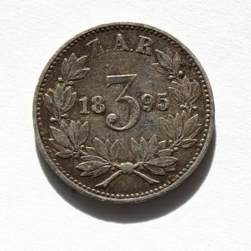 1895 3 Pence, South Africa. EF. Rare key date any grade