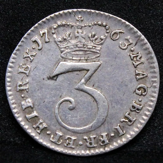 3 pence 1763 Maundy issue. S.3753. EF