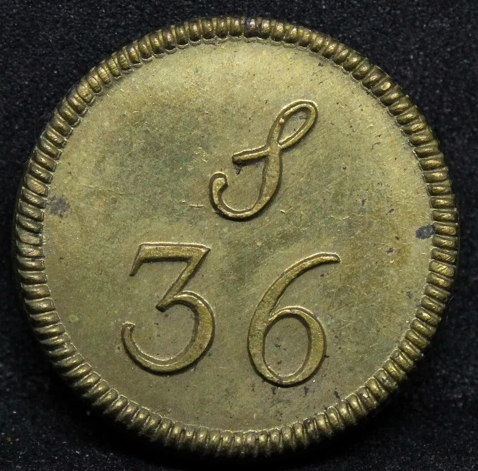Brass Coin Weight for 36 Shillings 1750 - 1770 For weighting the Portuguese Joe