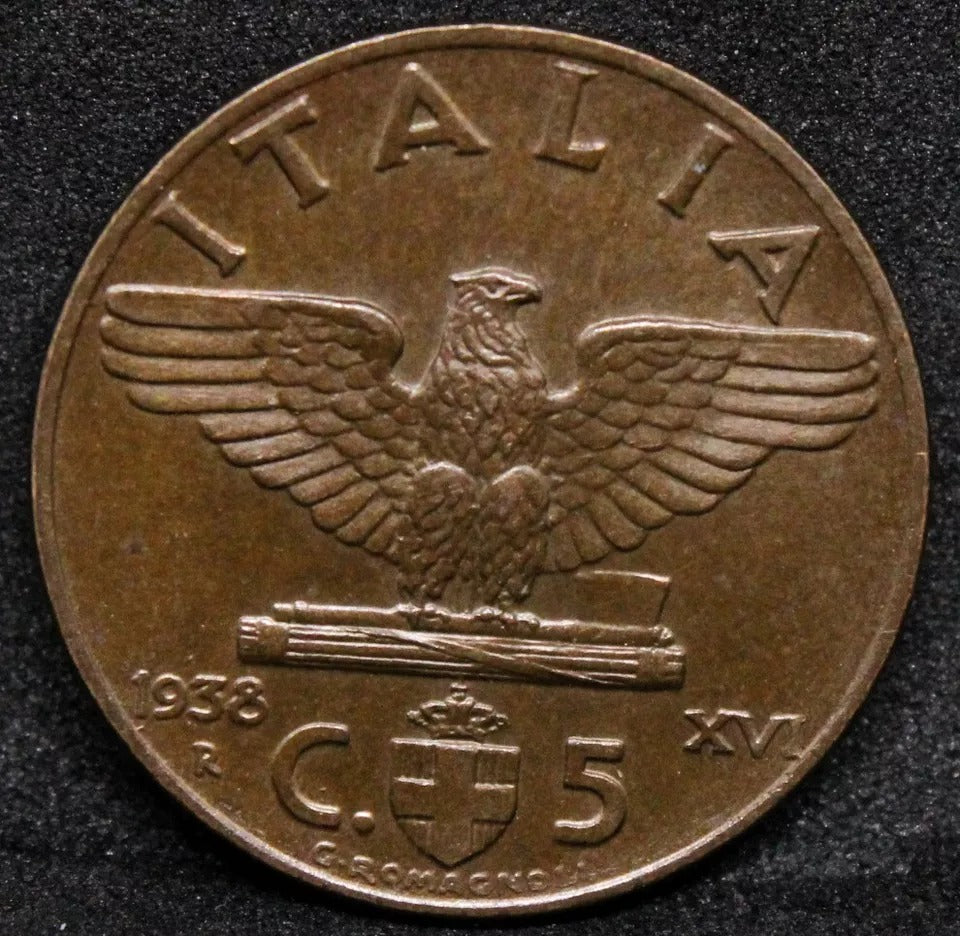 5 Centesimi 1938 XVI. Italy Vittorio Emanuele III. KM-73. BU