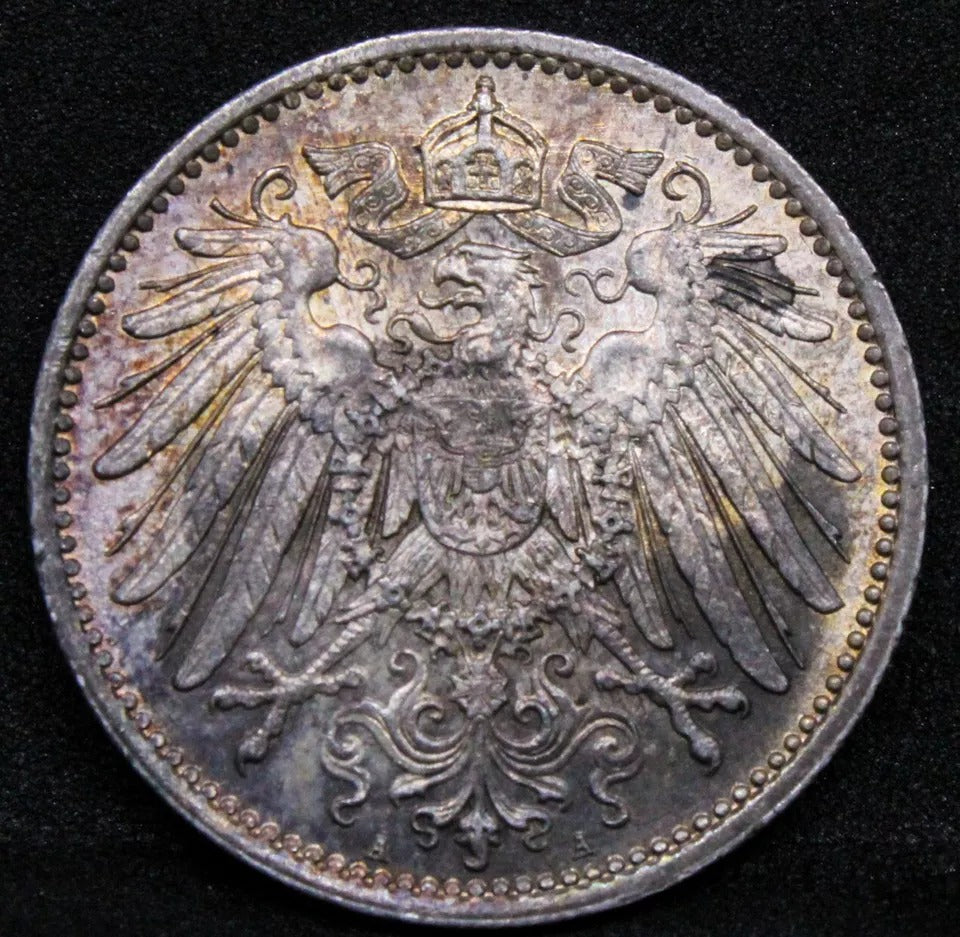 1 Mark 1915 -A German Empire. Wilhelm II. KM-14 UNC +colour