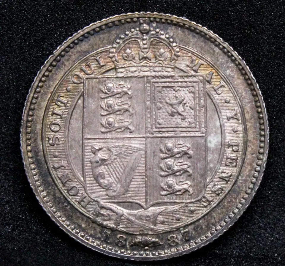 1887 Shilling, Queen Victoria UNC. Jubilee Head