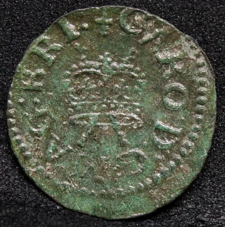 charles richmond copper farthing, 1625-34. MM.Dagger