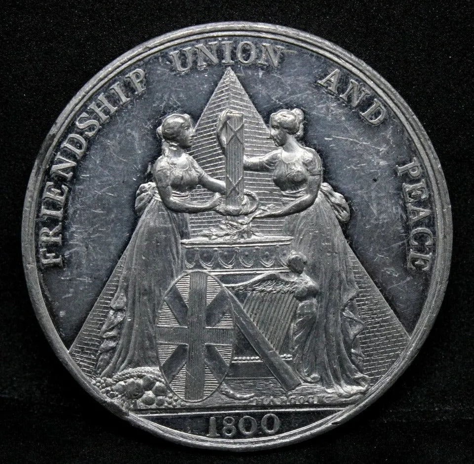 1800 Medal- Unification of Great Britain And Ireland, Tin(White Metal) BHM 494