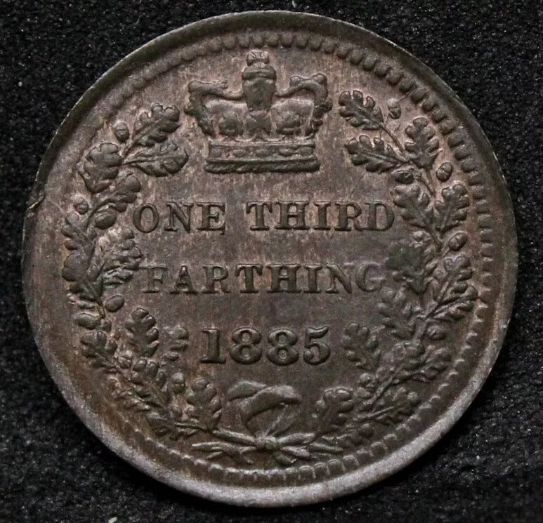 1/3 Farthing 1885, Queen Victoria. KM-750/S.3960 BU colonial coinage