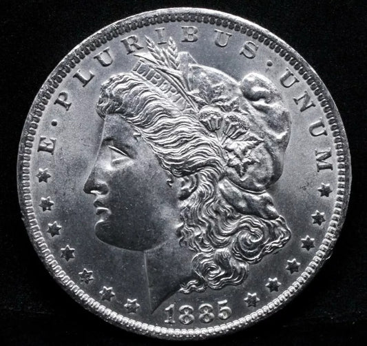 1885 -O Morgan Dollar $1, United States America Coin, USA Silver Coin. BU cond
