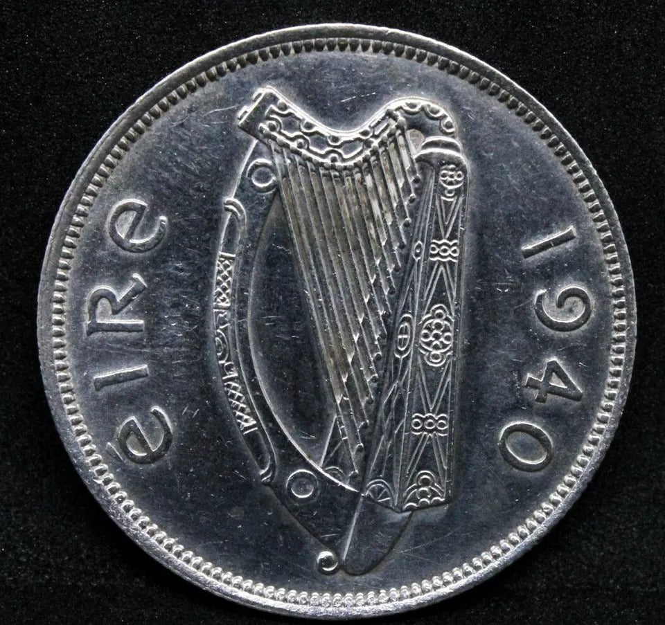 Ireland Republic 1/2 Crown KM 16, aUNC (old cleaning)