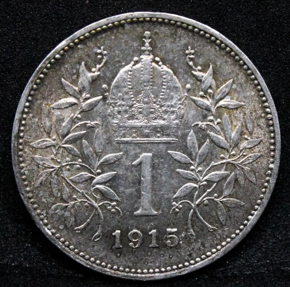 1 Krona 1915, Austria Silver. Francis Joseph I. KM-2820. UNC