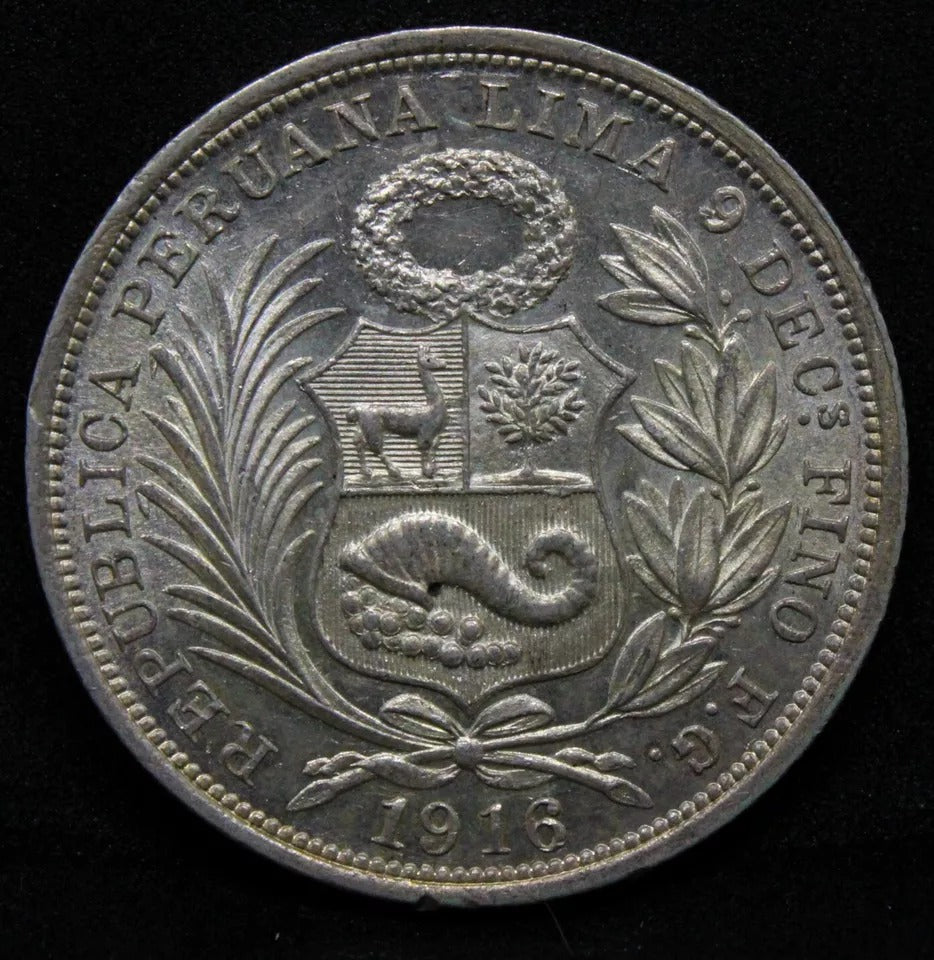 1/2 Sol 1916, Peru. KM-203. UNC