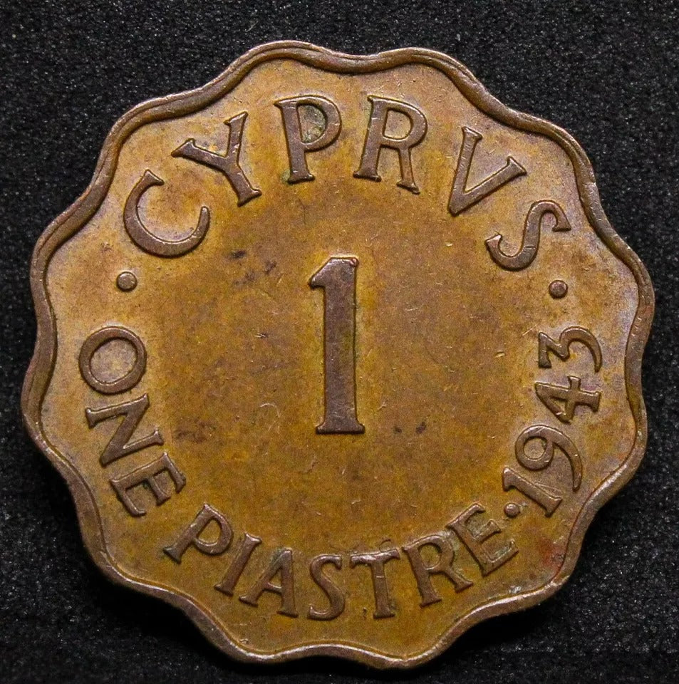 1943 Piastre, Cyprus. King George VI. AUNC