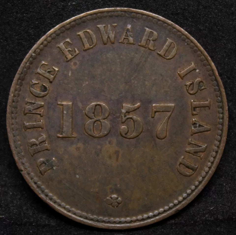1/2 penny 1857, Prince Edward Island. Breton His# 919. EF/AU #2