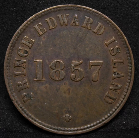 1/2 penny 1857, Prince Edward Island. Breton His# 919. EF/AU #2