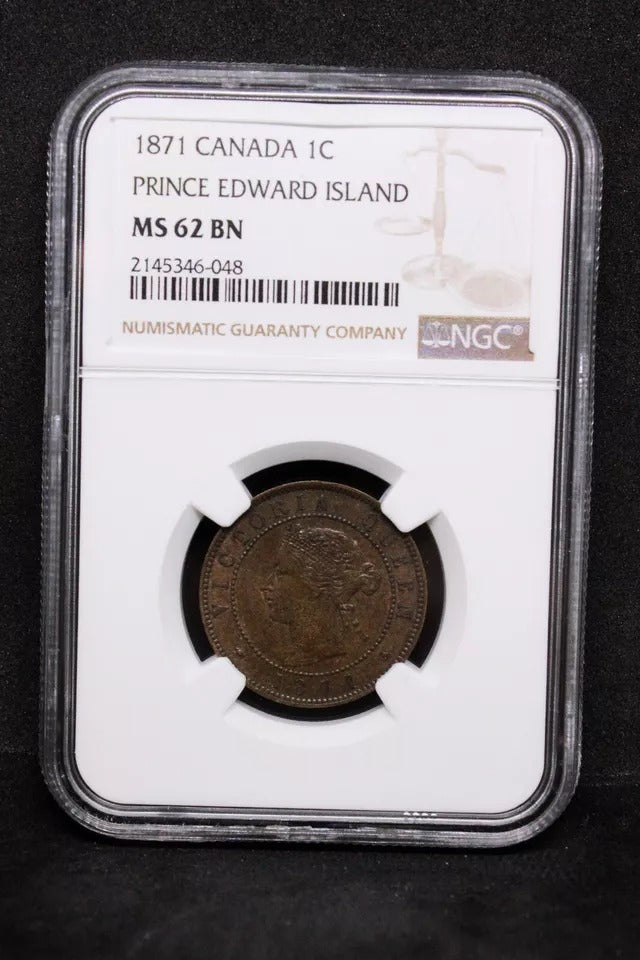 1 cent 1871, Prince Edward Islands. Victoria. KM-4 UNC NGC MS62BN