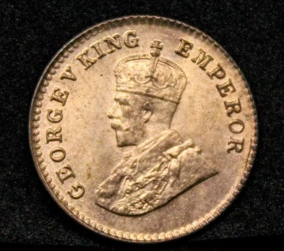 1928-B 1/12 Anna, King George V, British-India. UNC KM-509