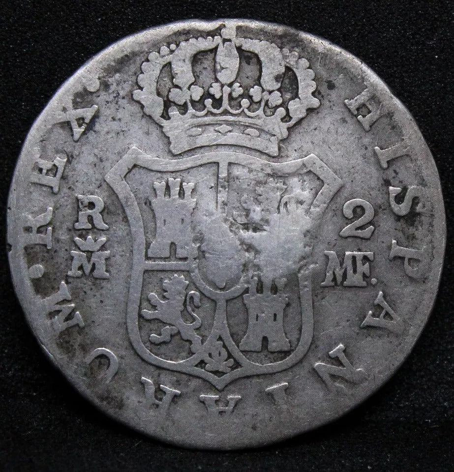 2 Reales 1796, Spain undertype, Cuba Countermark (c1841).
