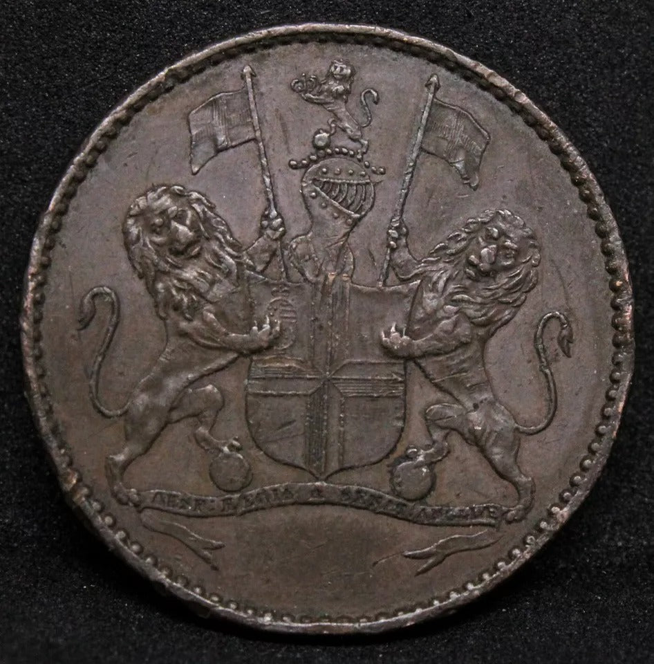 1821 Saint Helena & Ascension - British East India Company 1/2 Penny Coin KM#A4