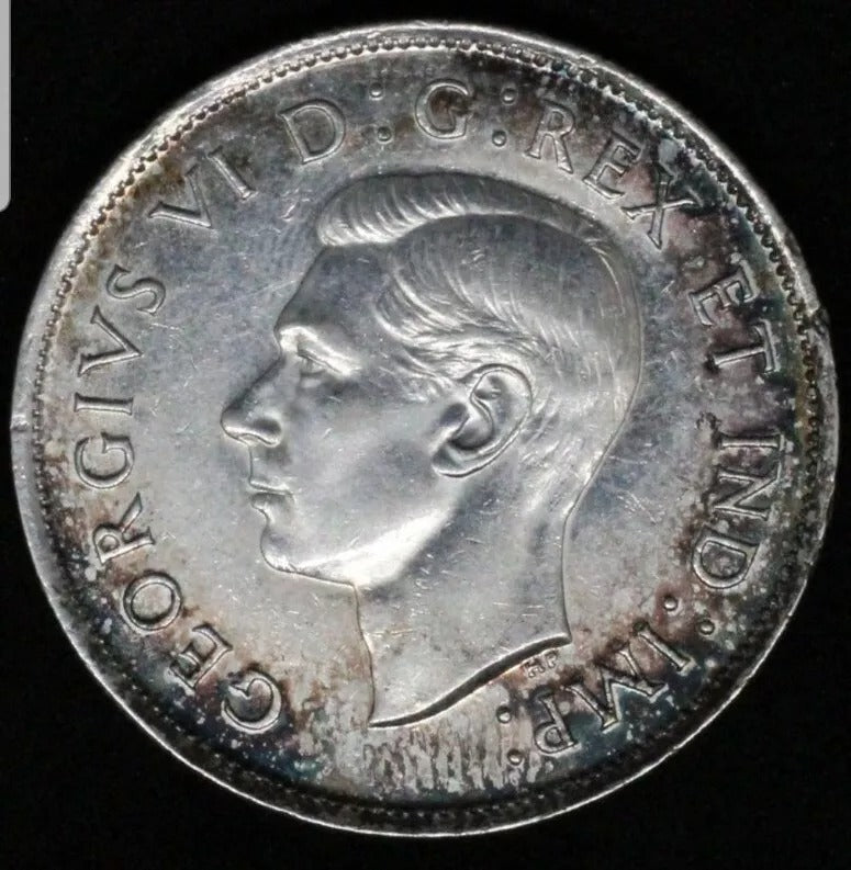 1941 Canada 50 Cents, George VI, High Grade UNC, blue toning onborder bag marks