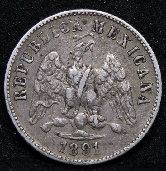 1891 Mo-M 10 centavos mexico. KM-403