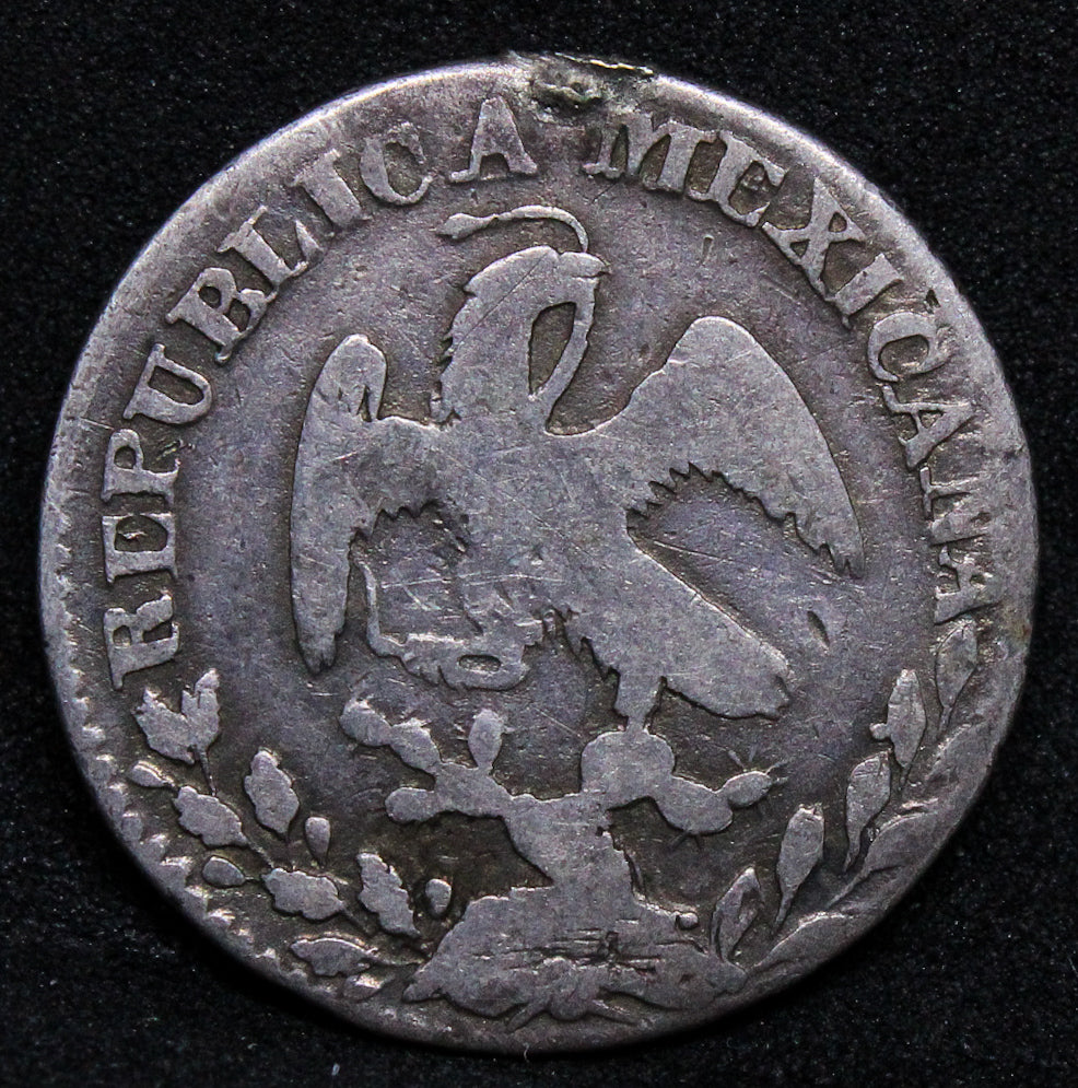 1828 1 Real Go-MR , Mexico Silver coin, Guanajuato mint. KM-372.6. Ex mount?, None graded at PCGS or NGC