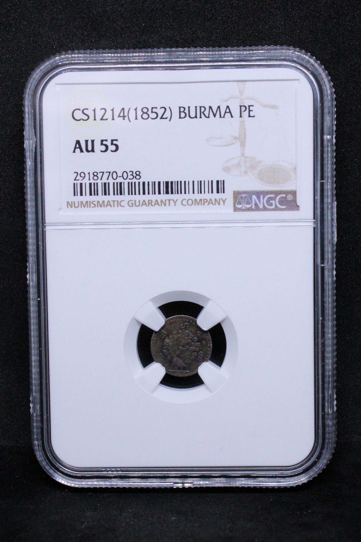 CS1214(1852) BURM.A PE .NGC AU 55 SOLD..