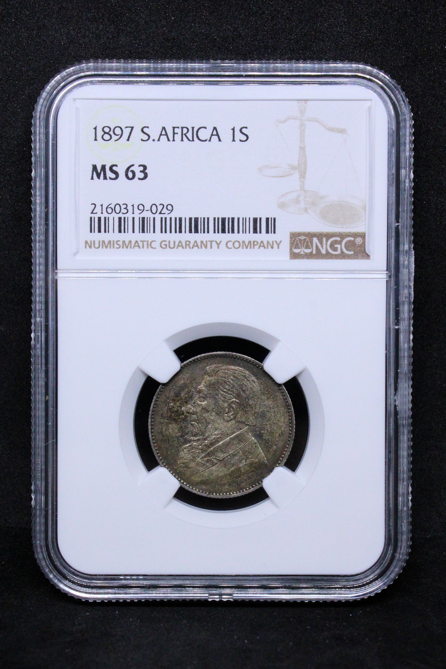 1897 SOUTH AFRICA 1 SHILLING .NGC MS 63