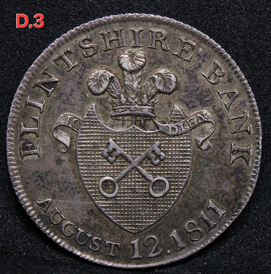 1811 silver shilling token, Wales-FLINTSHIRE, Holywell. aUNC #1