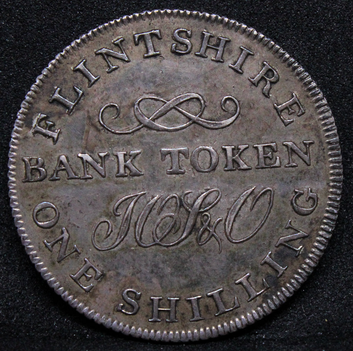 1811 silver shilling token, Wales-FLINTSHIRE, Holywell. aUNC #1