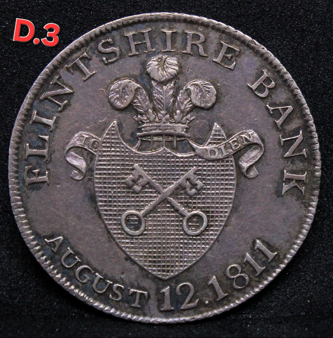 1811 silver shilling token, Wales-FLINTSHIRE, Holywell. aUNC #2