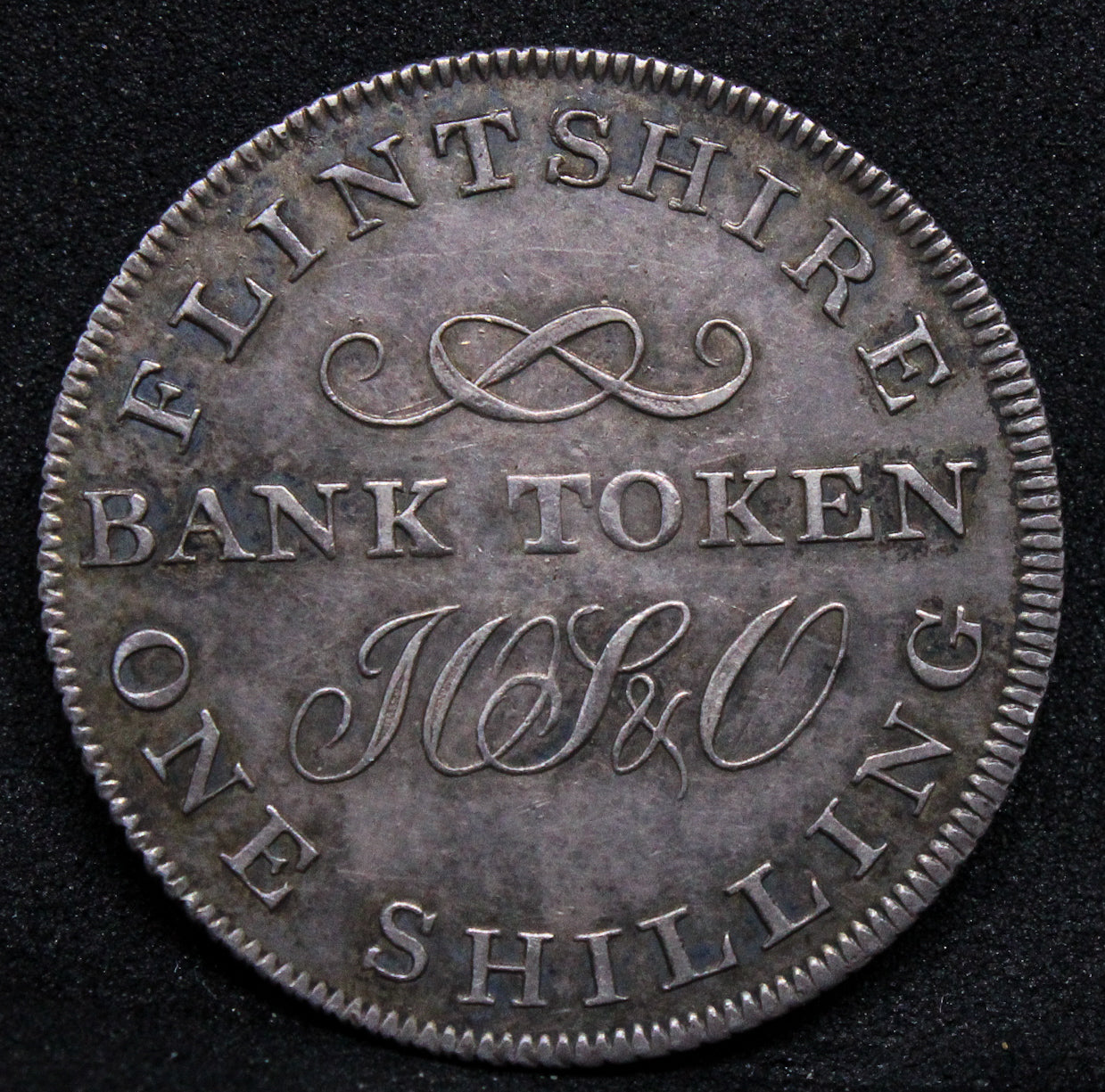 1811 silver shilling token, Wales-FLINTSHIRE, Holywell. aUNC #2